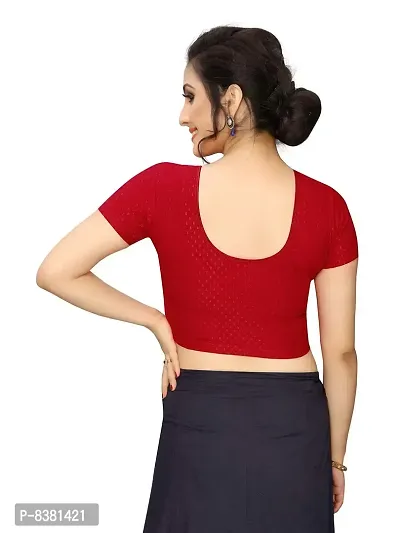 smart lady Women's Cotton Lycra Blouse | Choli (Red2 - Free Size)-thumb2