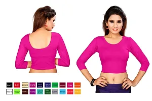 smart lady Women's Cotton Lycra Blouse (Pink)-thumb2