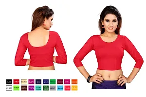 smart lady Women's Cotton Lycra Blouse (Gajri)-thumb2