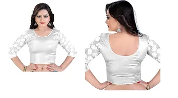 smart lady Women's Cotton Lycra Blouse | Choli (Silver2 - Free Size)-thumb2