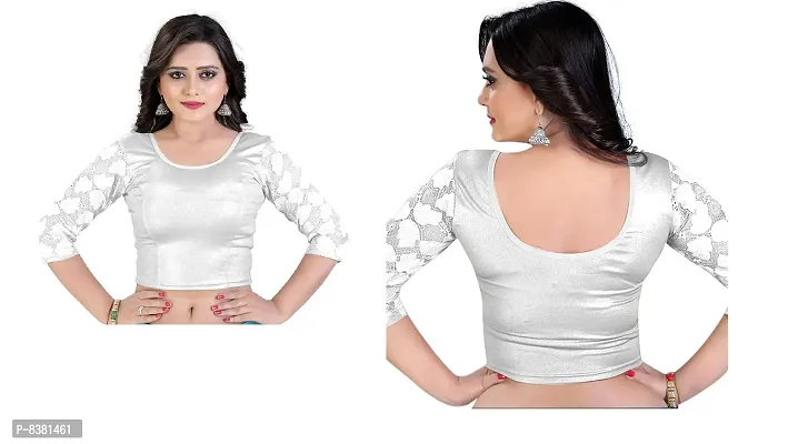 smart lady Women's Cotton Lycra Blouse | Choli (Silver2 - Free Size)-thumb3