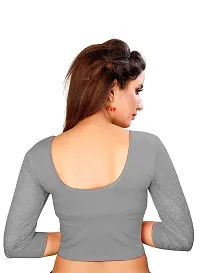 smart lady Women's Cotton Lycra Blouse (Grey)-thumb1