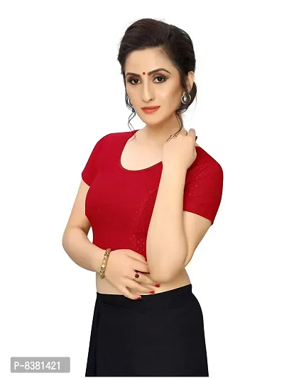 smart lady Women's Cotton Lycra Blouse | Choli (Red2 - Free Size)-thumb3