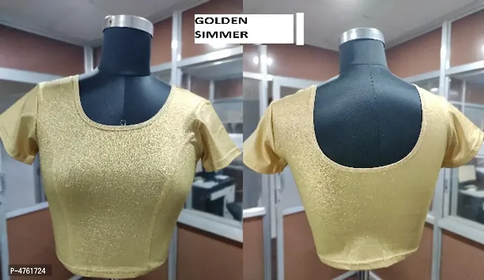 Golden Cotton Lycra Solid Blouses For Women