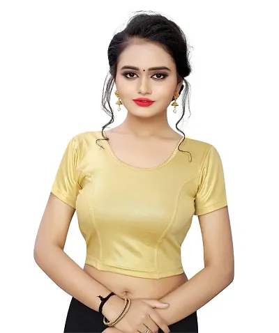 Golden Shimmer Spandex Readymade Stretchable Blouses