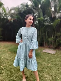 Women's Fancy Tunic Style Kurti (XX-Large, Sky Blue)-thumb1