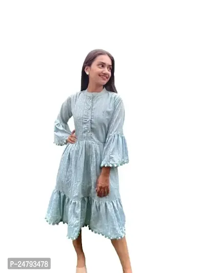 Women's Fancy Tunic Style Kurti (XX-Large, Sky Blue)-thumb0