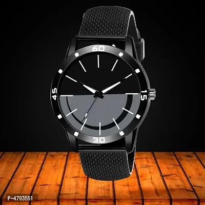 Black Dial Pu Belt Men  Watch