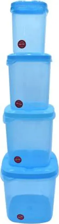 Kitchen Grocery Storage Container 4 Pcs Combo Set With BPA-Free, Dispenser Air Tight Box For Fridge And Multipurpose Usages.3000Ml, 2000Ml, 1000Ml, 500Ml (Blue)-thumb1