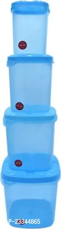 Kitchen Grocery Storage Container 4 Pcs Combo Set With BPA-Free, Dispenser Air Tight Box For Fridge And Multipurpose Usages.3000Ml, 2000Ml, 1000Ml, 500Ml (Blue)-thumb2