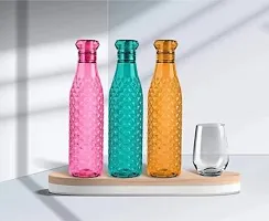 New Model Diamond Plastic Water Bottle Multicolour, 1000 ml (Pack Of 6)-thumb1