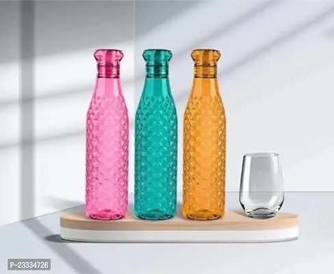 New Model Diamond Plastic Water Bottle Multicolour, 1000 ml (Pack Of 6)-thumb2