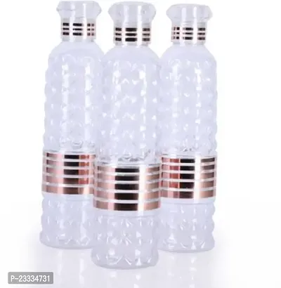 New Model Crystal Clear Heavy Material With Rose Gold Printed Bottle 1000 ml Bottlenbsp;(Pack Of 6, White, Plastic)-thumb4