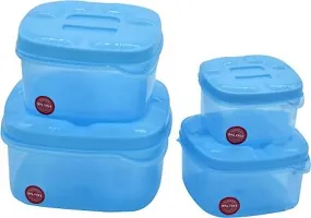 Kitchen Grocery Storage Container 4 Pcs Combo Set With BPA-Free, Dispenser Air Tight Box For Fridge And Multipurpose Usages . 250 Ml, 500 Ml, 750 Ml, 1000 Ml (Blue)-thumb1