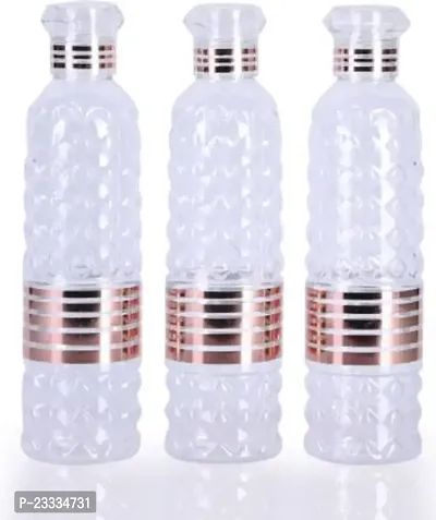 New Model Crystal Clear Heavy Material With Rose Gold Printed Bottle 1000 ml Bottlenbsp;(Pack Of 6, White, Plastic)-thumb3