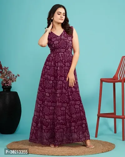 Beautiful Indo-western Magenta Bollywood Georgette Gown