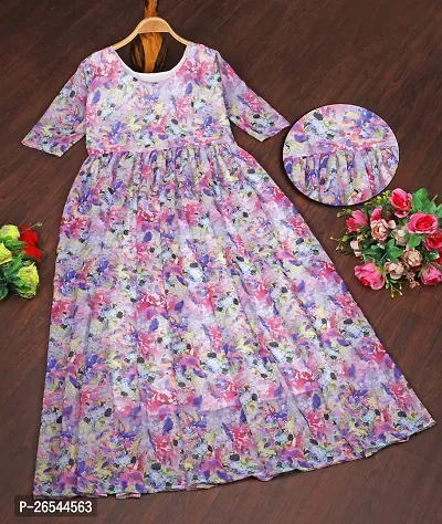 Exclusive Designer Multicolor Printed Gown for Women's