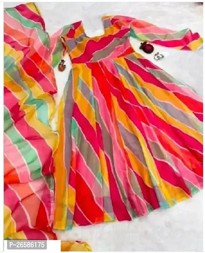 Exclusive Designer Multicolor Printed Gown for Women's-thumb4