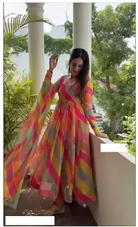 Exclusive Designer Multicolor Printed Gown for Women's-thumb1