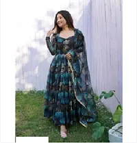 Exclusive Designer Multicolor Printed Gown for Women's-thumb3