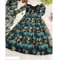 Exclusive Designer Multicolor Printed Gown for Women's-thumb1