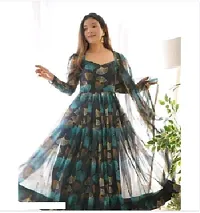 Exclusive Designer Multicolor Printed Gown for Women's-thumb2