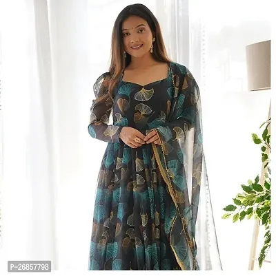 Classic Printed Rayon Gown for Women-thumb3