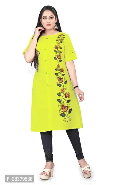 Classic Cotton Blend Printed Kurti for Women-thumb0