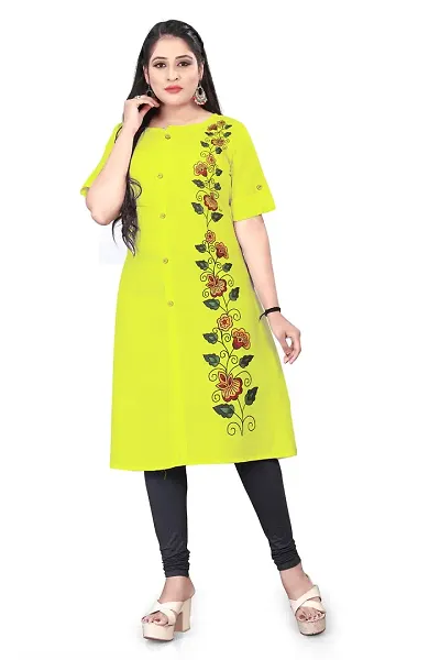 Classic Cotton Blend Printed A-Line Kurti