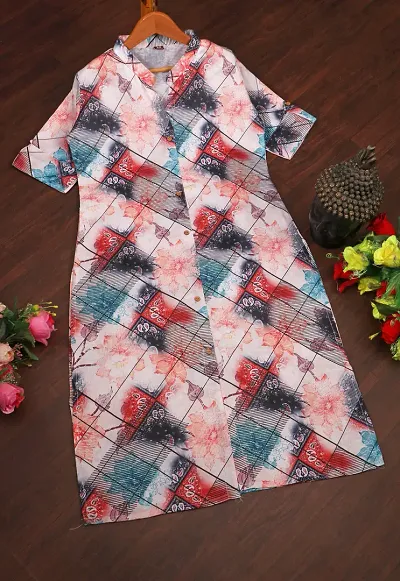 Stylish Cotton Blend Printed A-Line Kurta