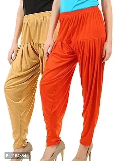 Trendy Women Cotton Lycra Patiyala Pant Pack of 2-thumb0