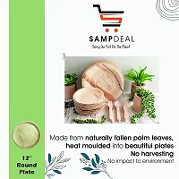 SAMP DEAL Palm Leaf Plates. Compostable Bamboo-Style. 12"" Round Deep Plate 25pk. Disposable, Biodegradable Plates - Eco-Friendly - All-Natural, Super-Sturdy Areca Palm Leaf Plates-thumb2