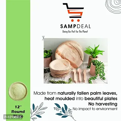 SAMP DEAL Areca Leaf Combo 10"" Square Plates (25pc) and 3"" Square Bowl (50pc) Eco-Friendly Brown Color Disposable-thumb5