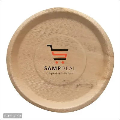 SAMP DEAL Palm Leaf Plates. Compostable Bamboo-Style. 12"" Round Deep Plate 25pk. Disposable, Biodegradable Plates - Eco-Friendly - All-Natural, Super-Sturdy Areca Palm Leaf Plates