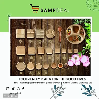 SAMP DEAL Palm Leaf Plates. Compostable Bamboo-Style. 12"" Round Deep Plate 25pk. Disposable, Biodegradable Plates - Eco-Friendly - All-Natural, Super-Sturdy Areca Palm Leaf Plates-thumb2