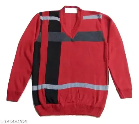 Men Regular Fit Soft Pure Wool Winter Wear Solid Print V-Neck Desiner Casual Sweater