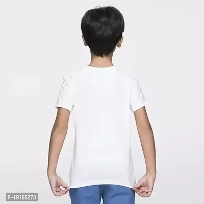 Multicolor Polyester Self Design T-Shirt For Kids-thumb2