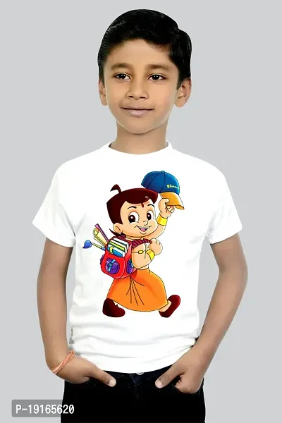 Multicolor Polyester Self Design Tshirt For Kids