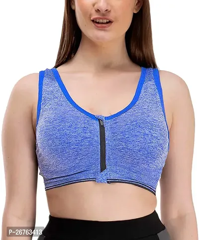 Fancy Blue Nylon  Lightly Padded Bra For Women