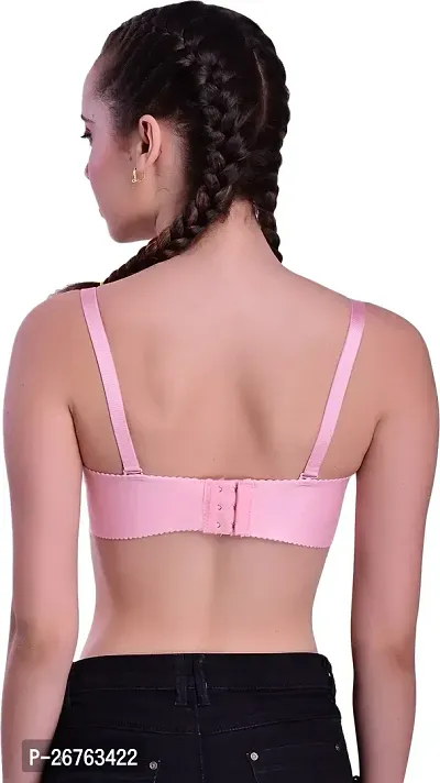 Fancy Pink Polycotton  Lightly Padded Bra For Women-thumb2