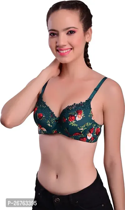 Fancy Green Polycotton  Lightly Padded Bra For Women-thumb3