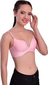Fancy Pink Polycotton  Lightly Padded Bra For Women-thumb3