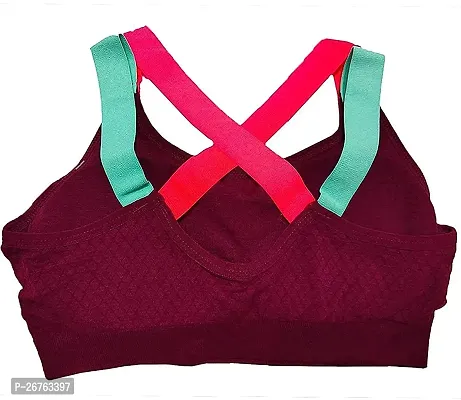 Fancy Maroon Polycotton  Lightly Padded Bra For Women-thumb2