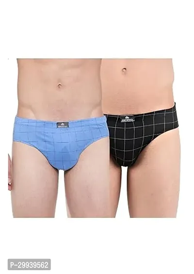 Stylish Multicoloured Cotton Solid Briefs For Men Pack Of 2-thumb0