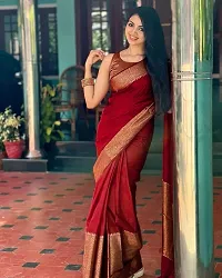 Attractive Art Silk Saree with Blouse piece-thumb1