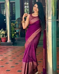 Attractive Art Silk Saree with Blouse piece-thumb1