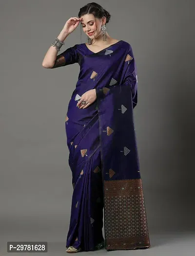 Stylish Banarasi Silk Saree With Blouse Piece For Women