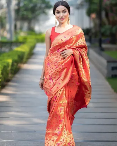 Elegant Art Silk Saree with Blouse piece 