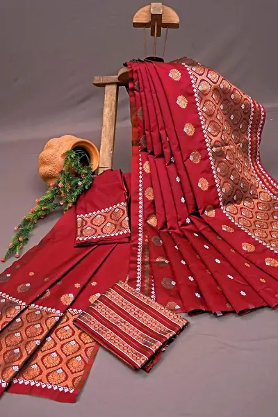 Alluring Kosa Silk Saree with Blouse piece 