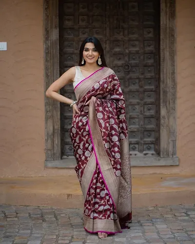 Hot Selling Art Silk Saree with Blouse piece 